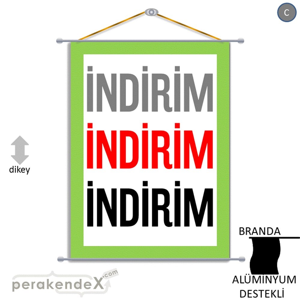 3-1X İndirim Kalın Çerçeveli BRANDA POSTER,  AFİŞ -dikdörtgen,tek yön baskı