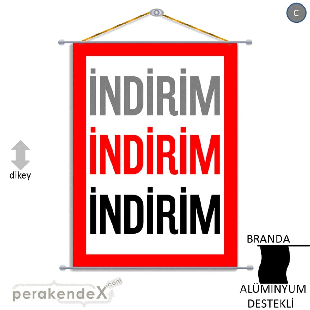 3-1X İndirim Kalın Çerçeveli BRANDA POSTER,  AFİŞ -dikdörtgen,tek yön baskı