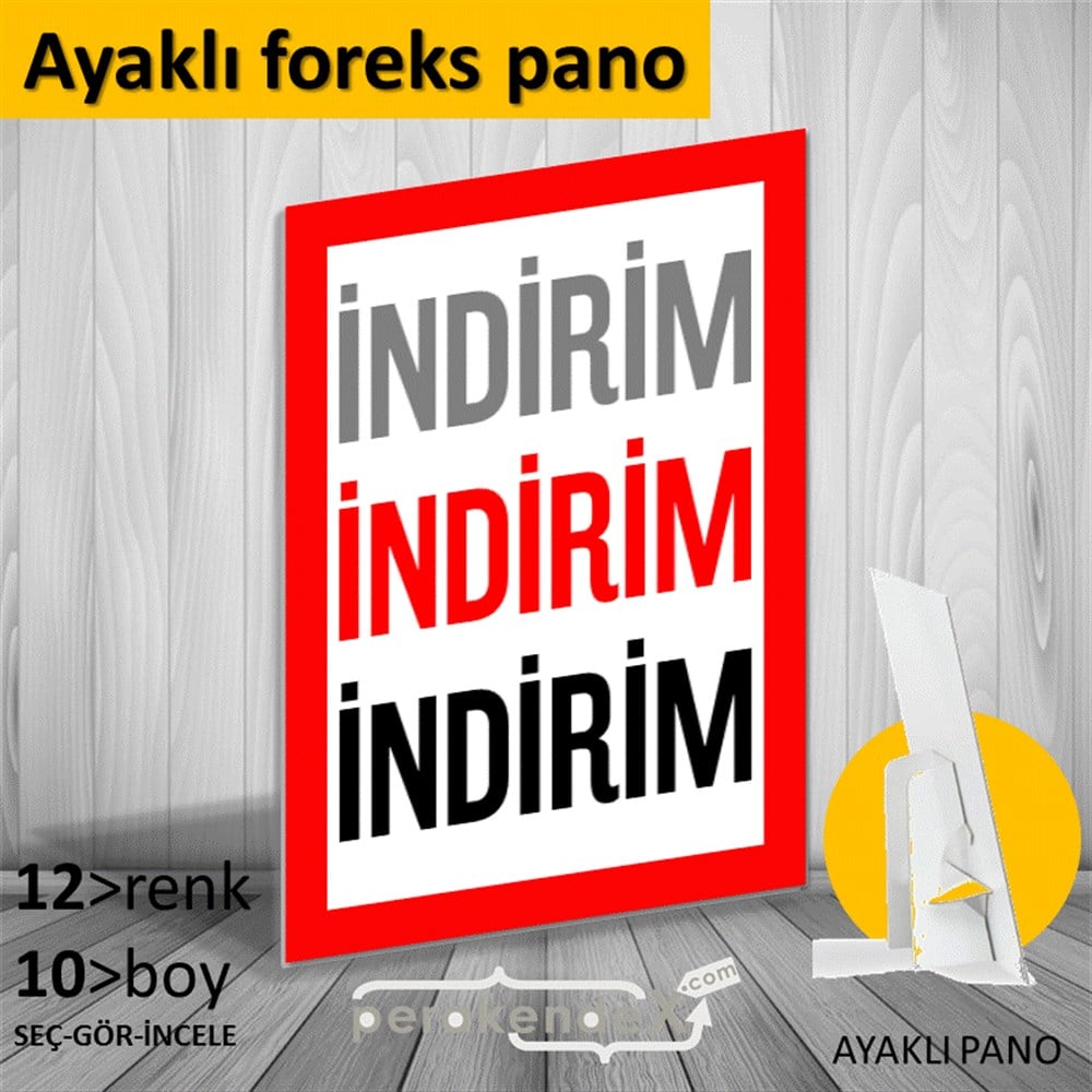 3-1X İndirim Kalın Çerçeveli KARTON AYAKLI POSTER,  PANO -dikdörtgen,tek yön baskı