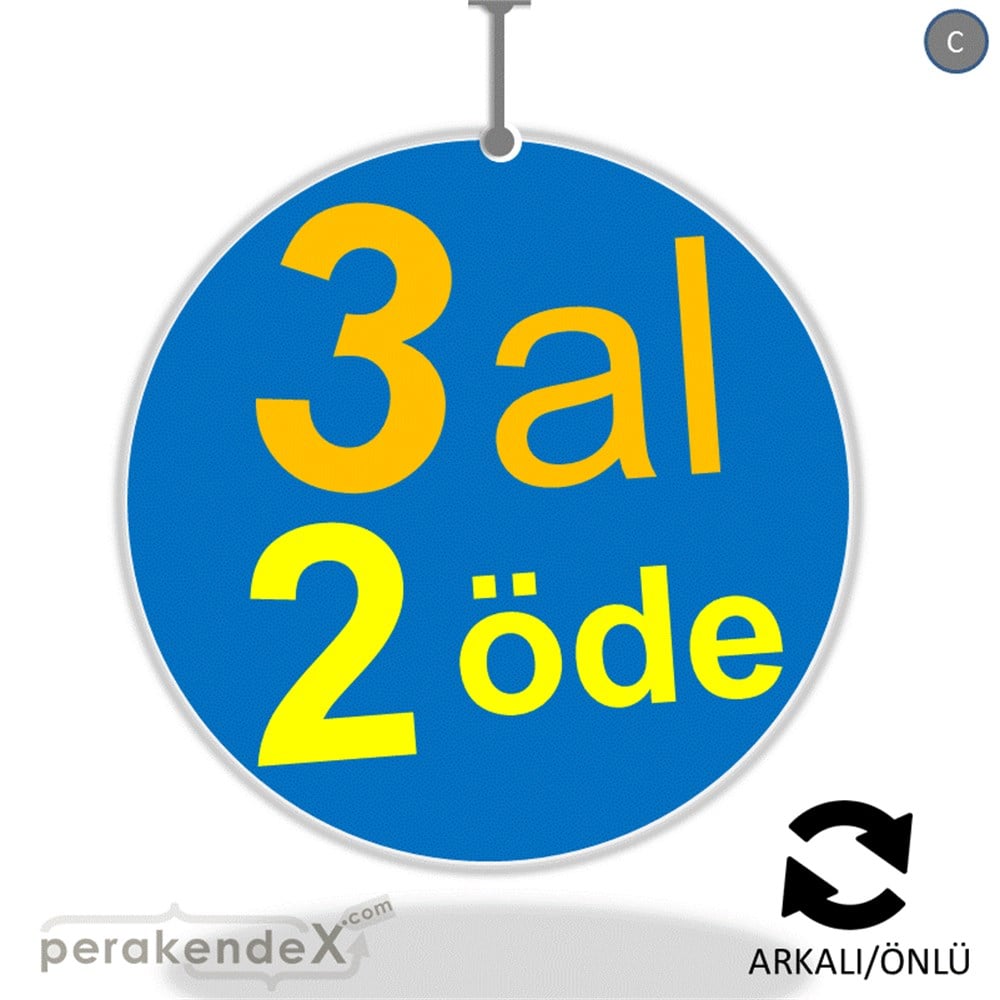 3 al 2 öde DÖNKARTI -oval,çift yön baskı