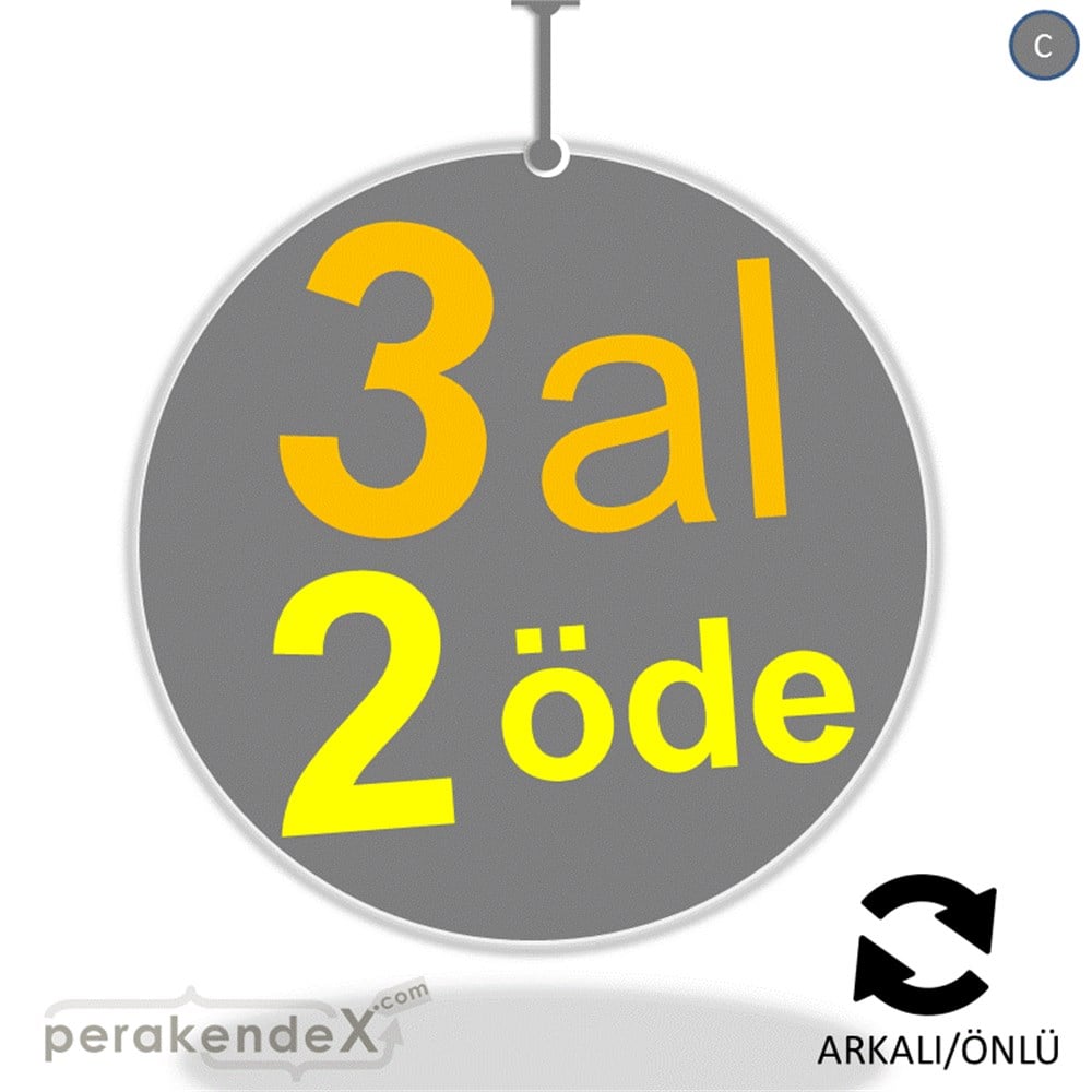 3 al 2 öde DÖNKARTI -oval,çift yön baskı