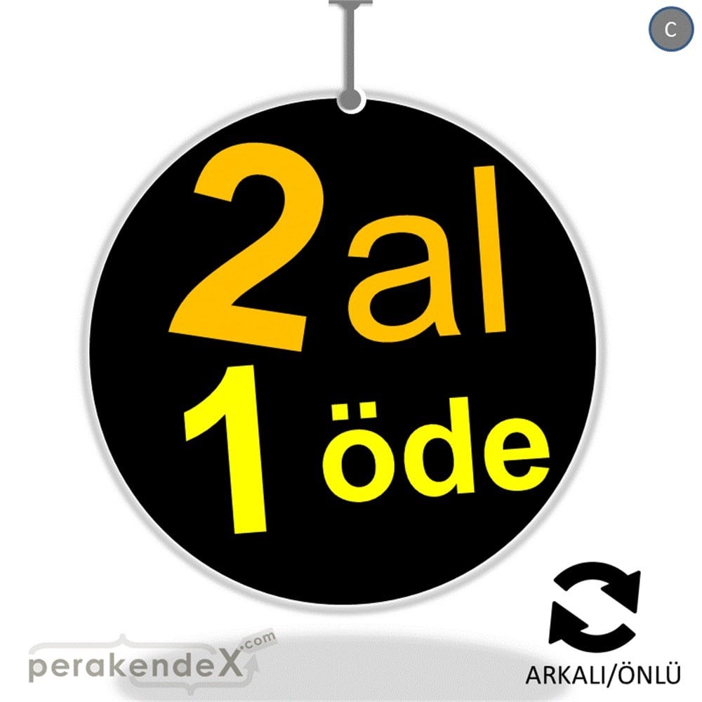 2 al 1 öde DÖNKARTI -oval,çift yön baskı