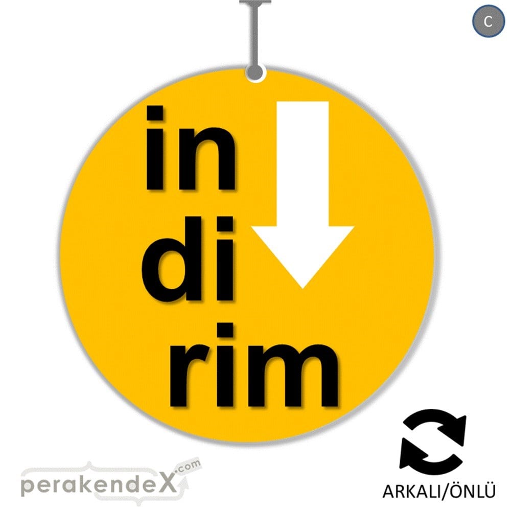 oklu>heceli indirim DÖNKARTI -oval,çift yön baskı