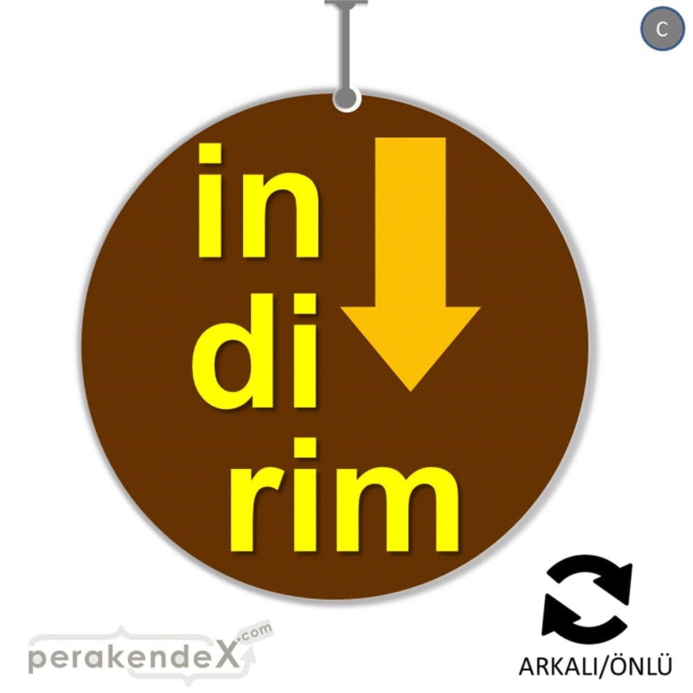 oklu>heceli indirim DÖNKARTI -oval,çift yön baskı