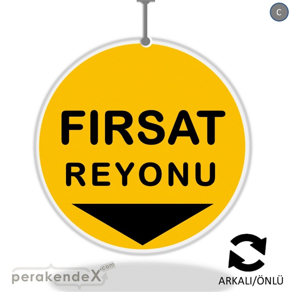 fırsat reyonu yönlendirme DÖNKARTI -oval,çift yön baskı