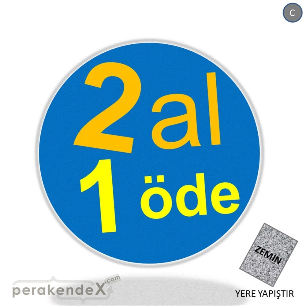 2 al 1 öde YER ZEMİNE YAPIŞIR -oval,tek yön baskı