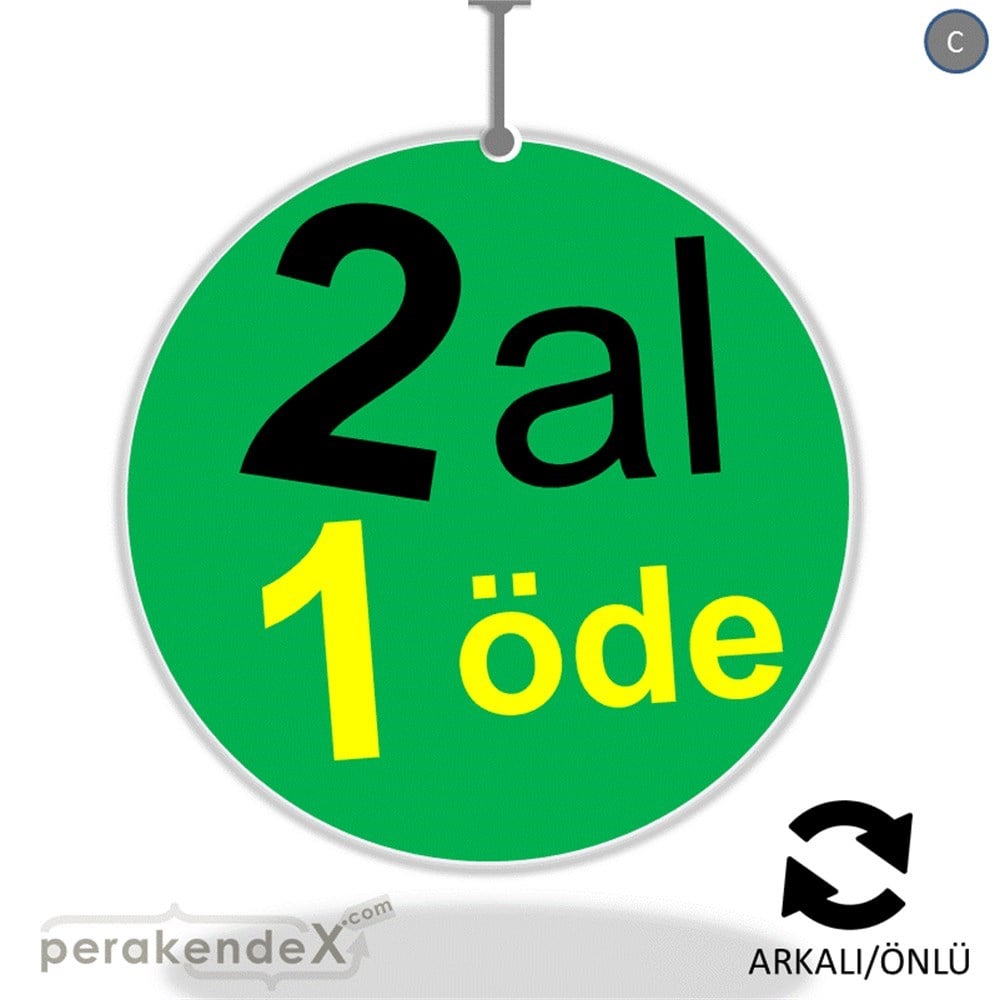 2 al 1 öde DÖNKARTI -oval,çift yön baskı