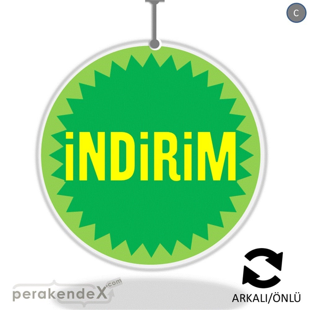 indirim DÖNKARTI -oval,çift yön baskı