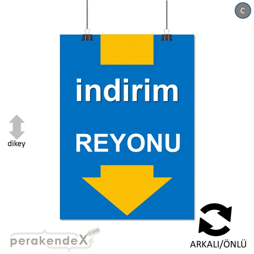indirim reyonu SERT PLASTİK POSTER -dikdörtgen,çift yön baskı