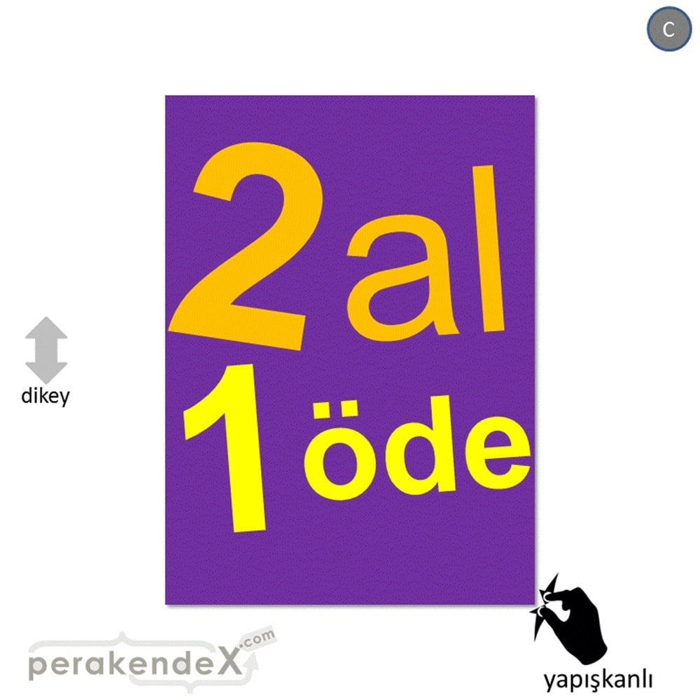 2 al 1 öde CAMA YAPIŞAN FOLYO -dikdörtgen,tek yön baskı