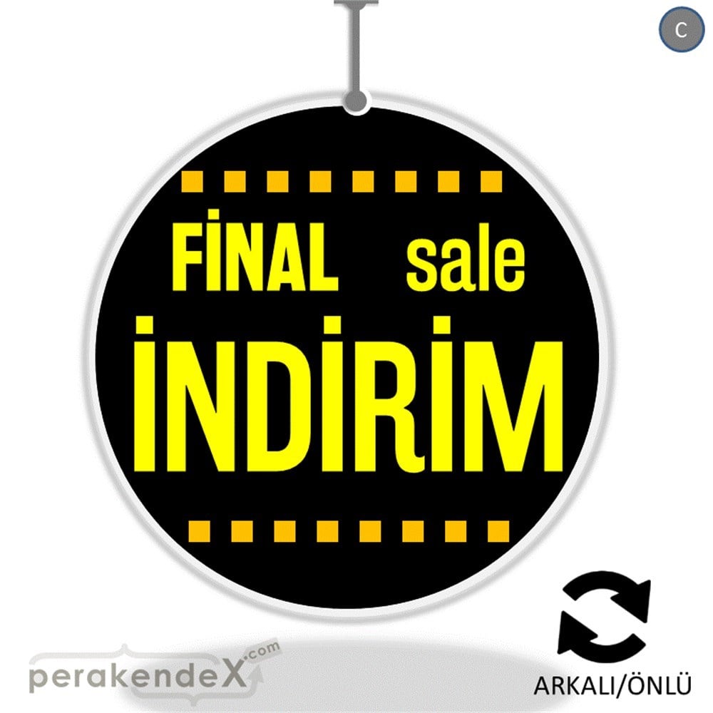 final sale indirim DÖNKARTI -oval,çift yön baskı