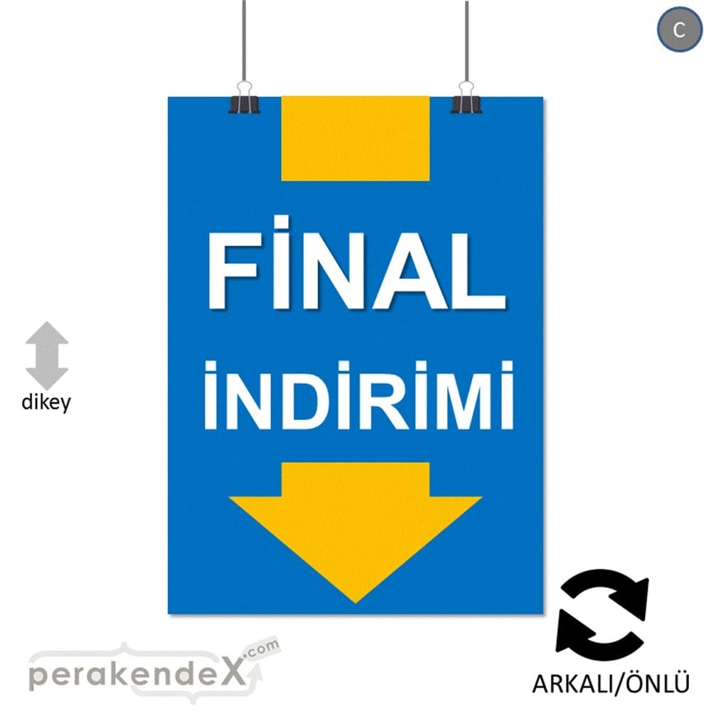 final indirimi SERT PLASTİK POSTER -dikdörtgen,çift yön baskı