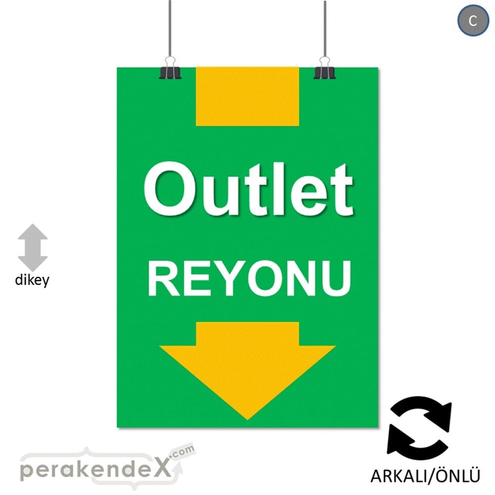 outlet reyonu SERT PLASTİK POSTER -dikdörtgen,çift yön baskı