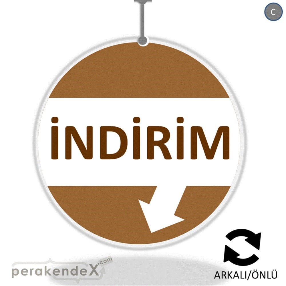 2 oklu indirim DÖNKARTI -oval,çift yön baskı