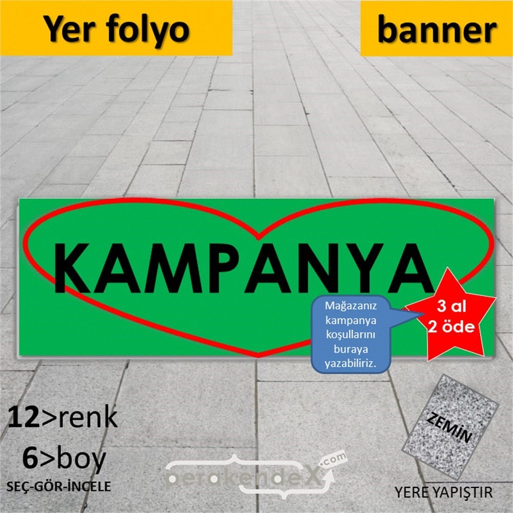 yıldızlı kampanya  YER - ZEMİN FOLYO,  VİNİL (BANNER) -dikdörtgen,tek yön baskı