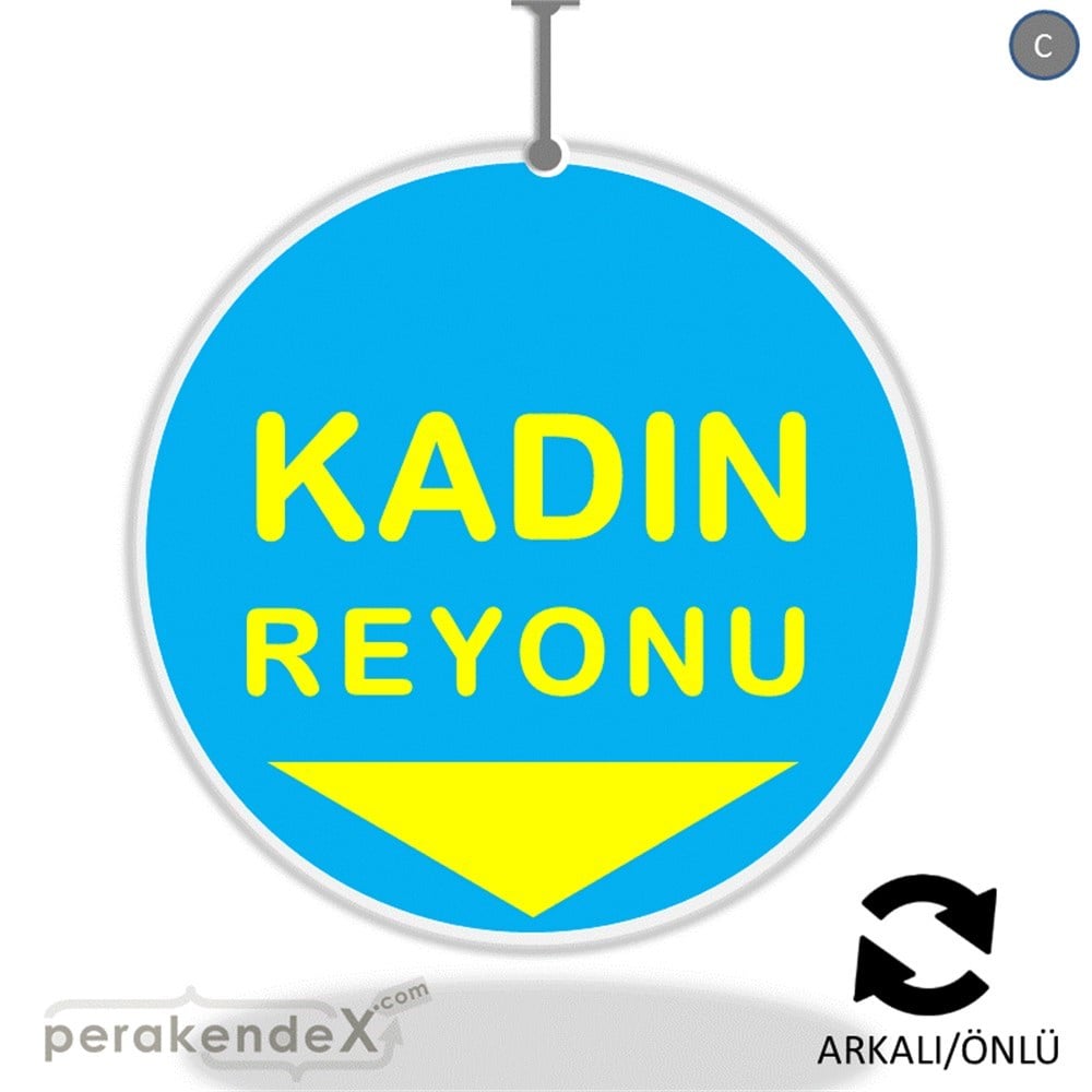 kadın reyonu yönlendirme DÖNKARTI -oval,çift yön baskı