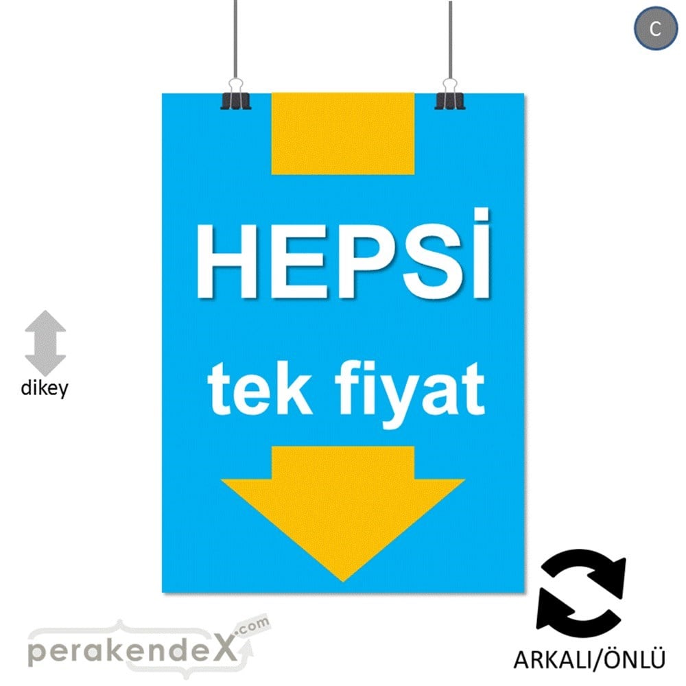 hepsi tek fiyat SERT PLASTİK POSTER -dikdörtgen,çift yön baskı