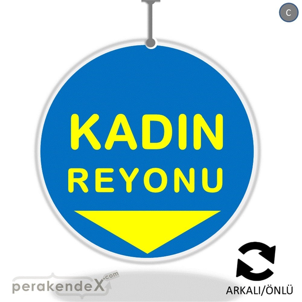 kadın reyonu yönlendirme DÖNKARTI -oval,çift yön baskı