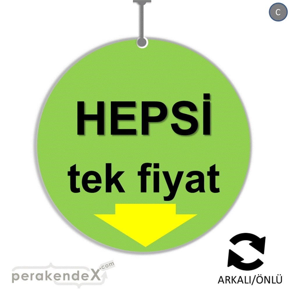 hepsi tek fiyat DÖNKARTI -oval,çift yön baskı