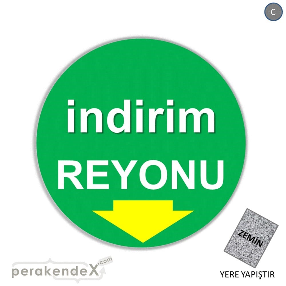 indirim reyonu YER ZEMİNE YAPIŞIR -oval,tek yön baskı