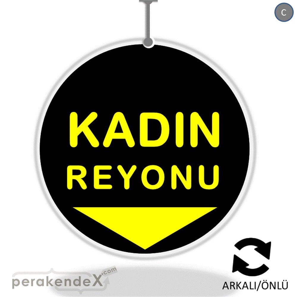 kadın reyonu yönlendirme DÖNKARTI -oval,çift yön baskı