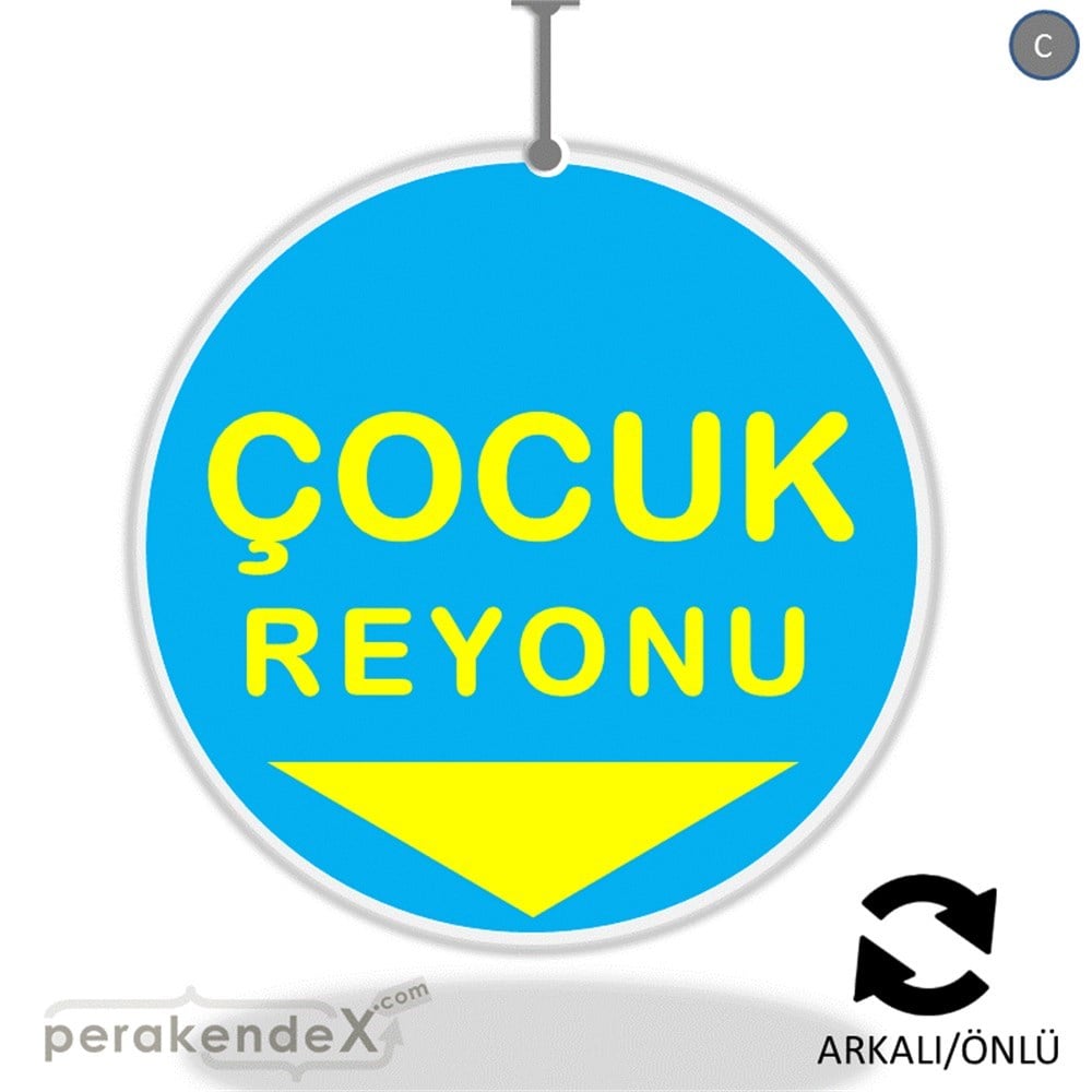 çocuk reyonu yönlendirme DÖNKARTI -oval,çift yön baskı