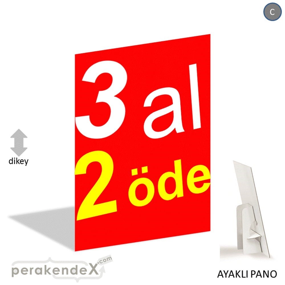 3 al 2 öde AYAKLI REKLAM PANOSU -dikdörtgen,tek yön baskı