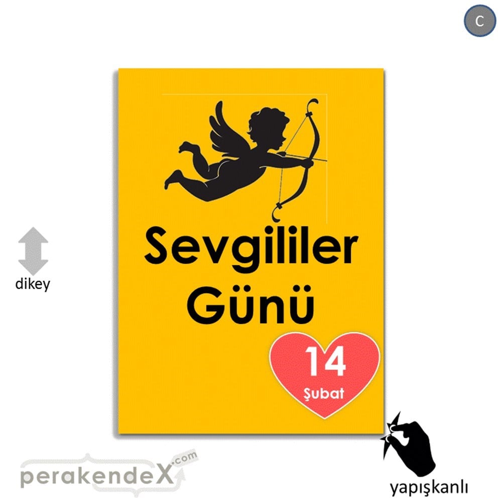 14 şubat sevgililer günü eros VİTRİN - CAM FOLYO,  VİNİL -dikdörtgen,tek yön baskı