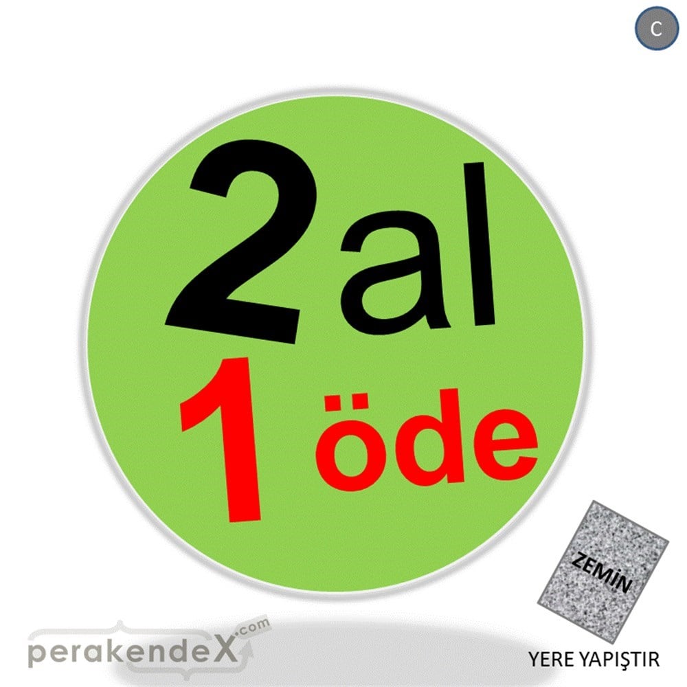 2 al 1 öde YER ZEMİNE YAPIŞIR -oval,tek yön baskı