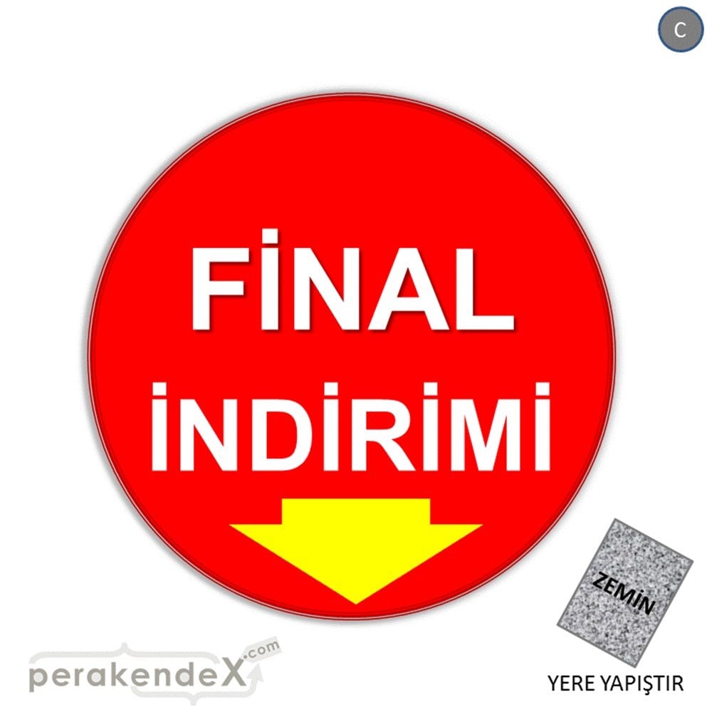 final indirimi YER ZEMİNE YAPIŞIR -oval,tek yön baskı