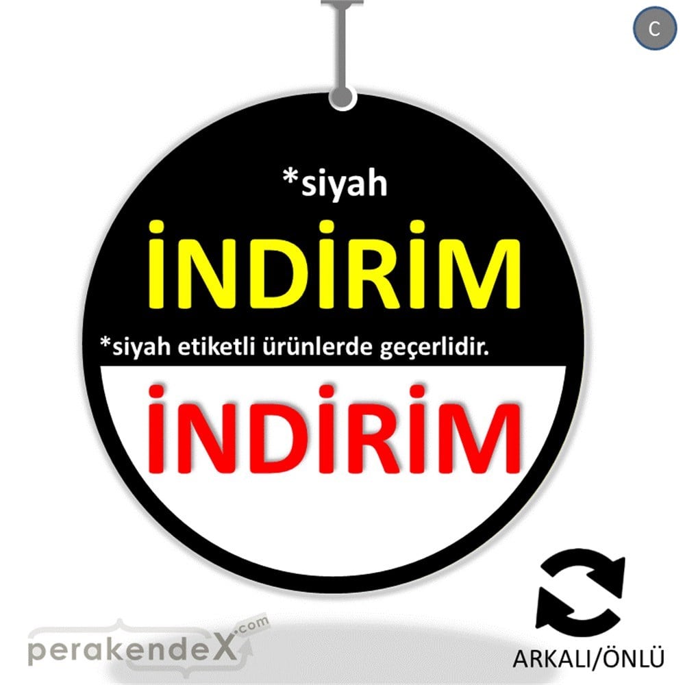 etiket rengine göre indirim DÖNKARTI -oval,çift yön baskı