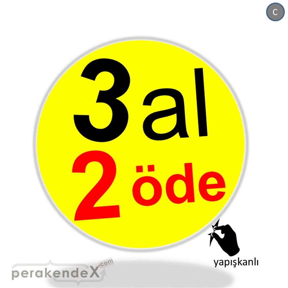 3 al 2 öde CAMA YAPIŞAN FOLYO -oval,tek yön baskı