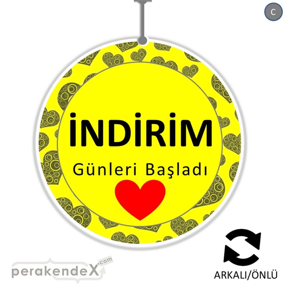 indirim günleri başladı DÖNKARTI -oval,çift yön baskı