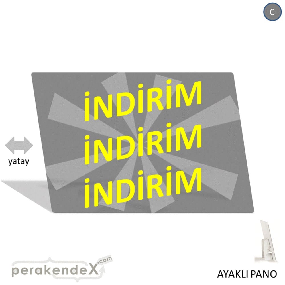 3X indirim AYAKLI REKLAM PANOSU -dikdörtgen,tek yön baskı