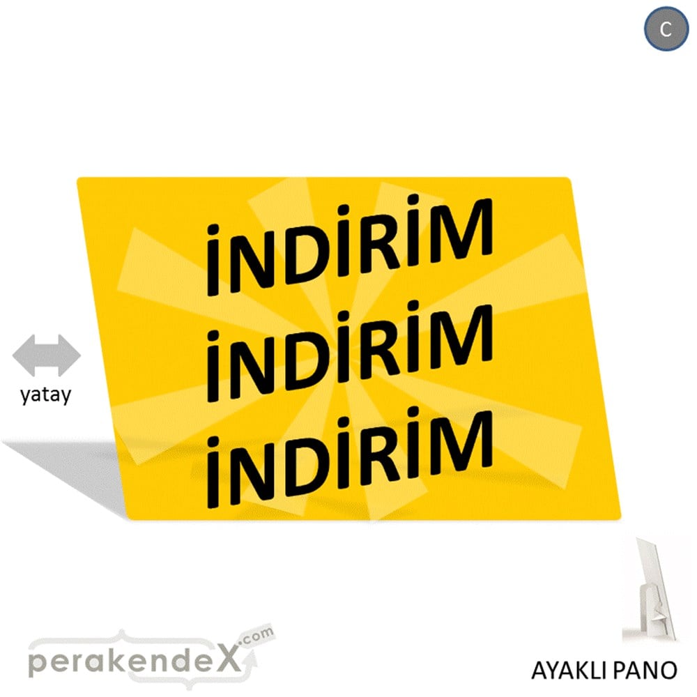 3X indirim AYAKLI REKLAM PANOSU -dikdörtgen,tek yön baskı