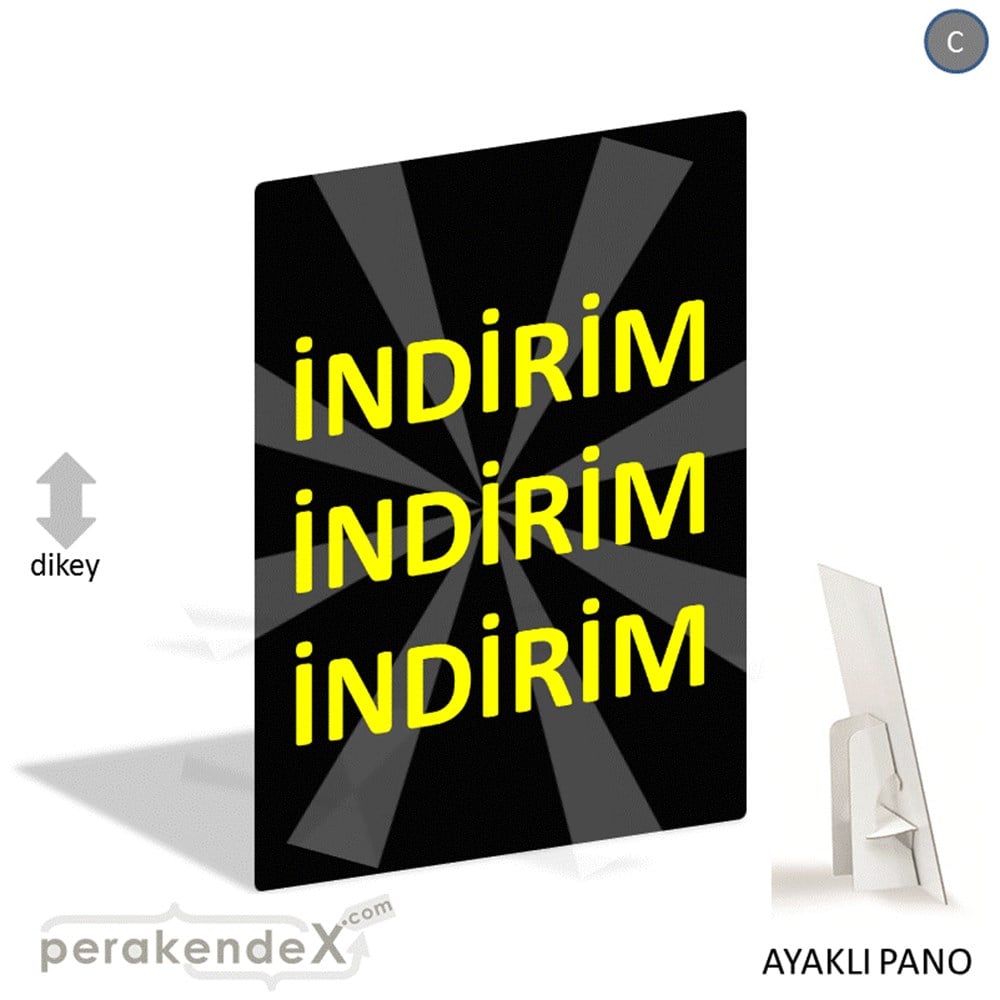 3X indirim AYAKLI REKLAM PANOSU -dikdörtgen,tek yön baskı