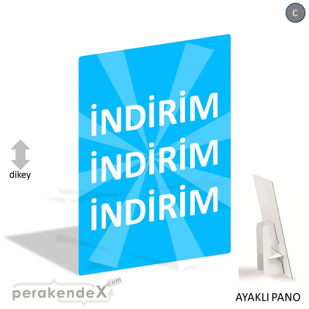 3X indirim AYAKLI REKLAM PANOSU -dikdörtgen,tek yön baskı