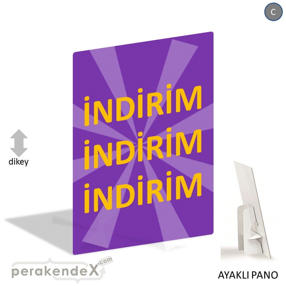 3X indirim AYAKLI REKLAM PANOSU -dikdörtgen,tek yön baskı