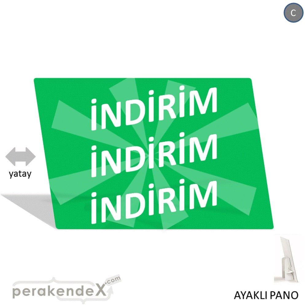 3X indirim AYAKLI REKLAM PANOSU -dikdörtgen,tek yön baskı