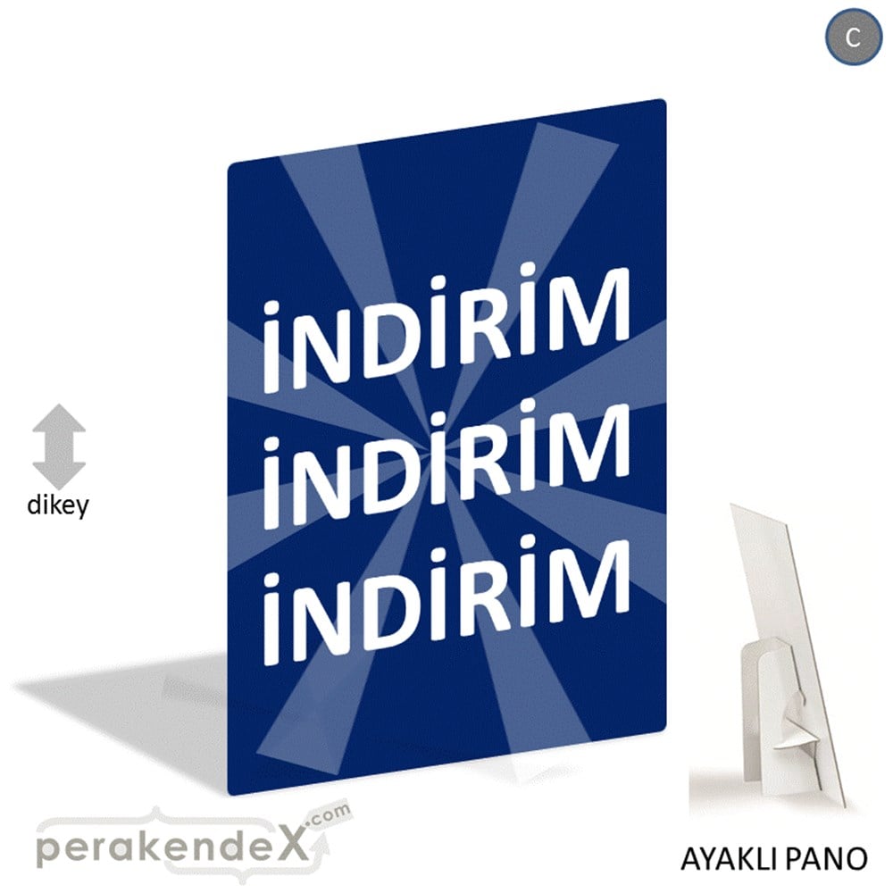 3X indirim AYAKLI REKLAM PANOSU -dikdörtgen,tek yön baskı