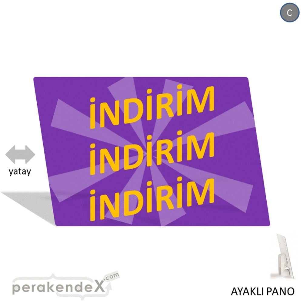 3X indirim AYAKLI REKLAM PANOSU -dikdörtgen,tek yön baskı
