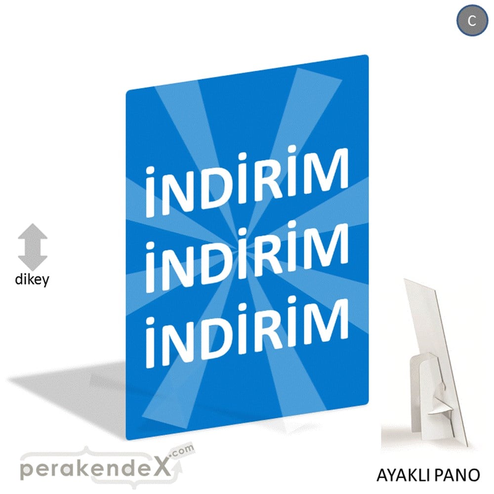 3X indirim AYAKLI REKLAM PANOSU -dikdörtgen,tek yön baskı