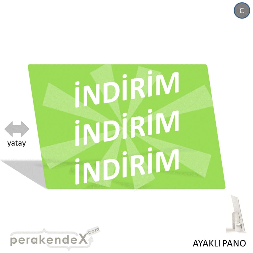 3X indirim AYAKLI REKLAM PANOSU -dikdörtgen,tek yön baskı