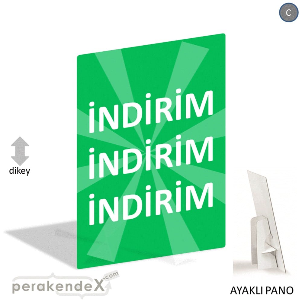 3X indirim AYAKLI REKLAM PANOSU -dikdörtgen,tek yön baskı