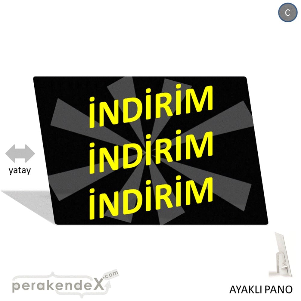 3X indirim AYAKLI REKLAM PANOSU -dikdörtgen,tek yön baskı