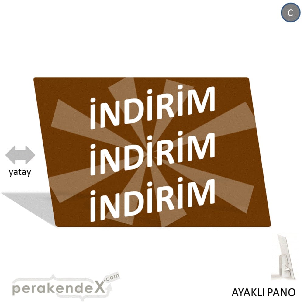 3X indirim AYAKLI REKLAM PANOSU -dikdörtgen,tek yön baskı
