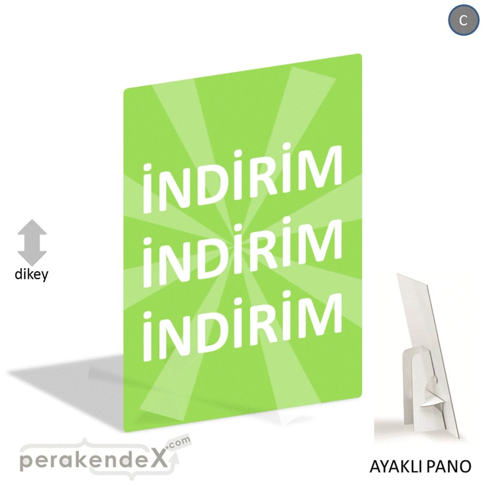 3X indirim AYAKLI REKLAM PANOSU -dikdörtgen,tek yön baskı