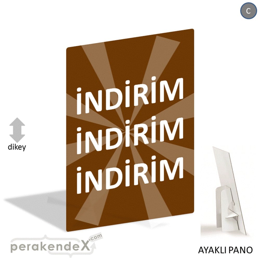 3X indirim AYAKLI REKLAM PANOSU -dikdörtgen,tek yön baskı