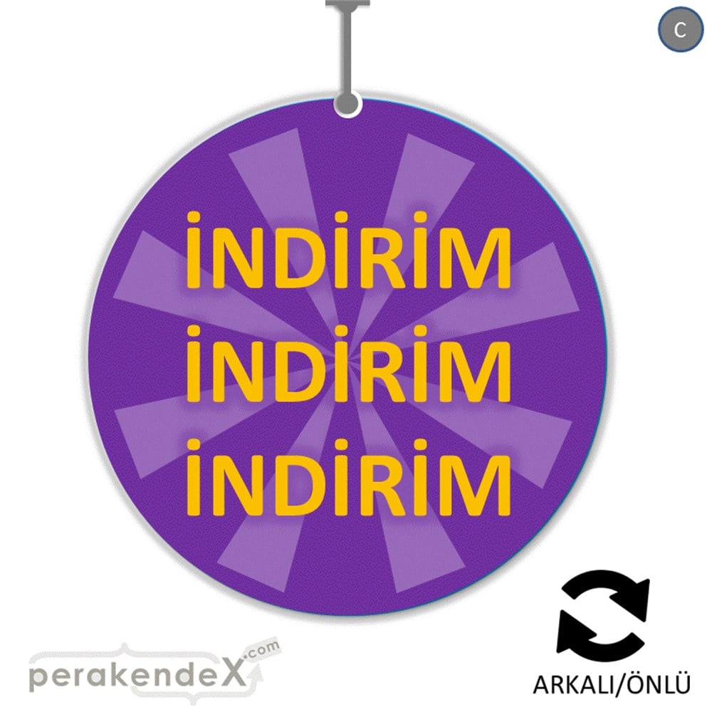 3X indirim DÖNKARTI -oval,çift yön baskı