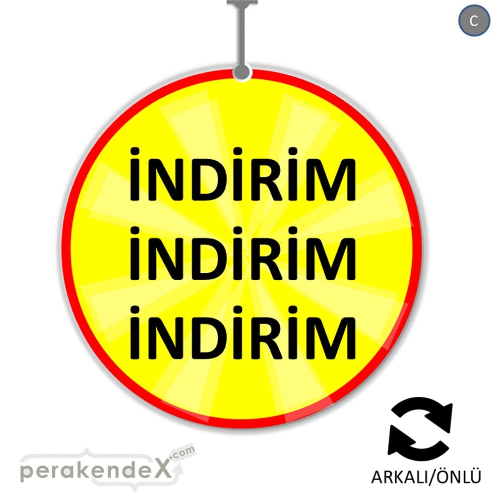 3X indirim DÖNKARTI -oval,çift yön baskı
